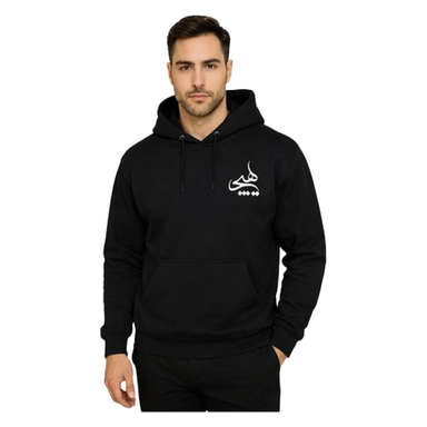 هودی مردانه به رسم طرح هیچ کد 0014 رنگ مشکی