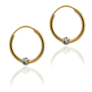 گوشواره طلا 18 عیار زنانه داریم مدل البرنادو 1 گوی نقره ای