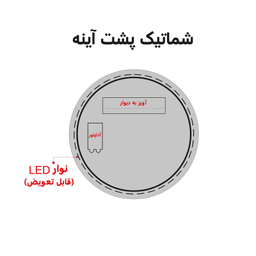 آینه بک لایت دلفین مدل NQ-60-round