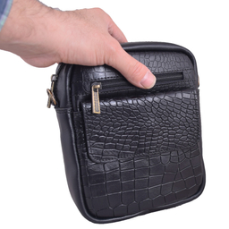 کیف رودوشی چرم طبیعی طرح لزار تمساحی کد 0787