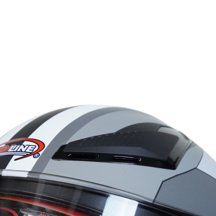 کلاه کاسکت فک متحرک رد لاین کد 960 رنگ طوسی به همراه کاور