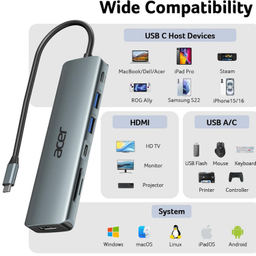 USB هاب 7 پورت Type-C ایسر مدل ODK360