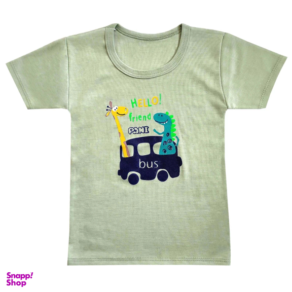 ست تیشرت و شلوارک نوزادی مدل دایناسور کد 3961 رنگ سبز