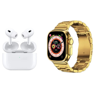 ست ساعت هوشمند و ایرفون بلوتوثی مدل i20 Ultra Max Suit مجموعه 11 عددی