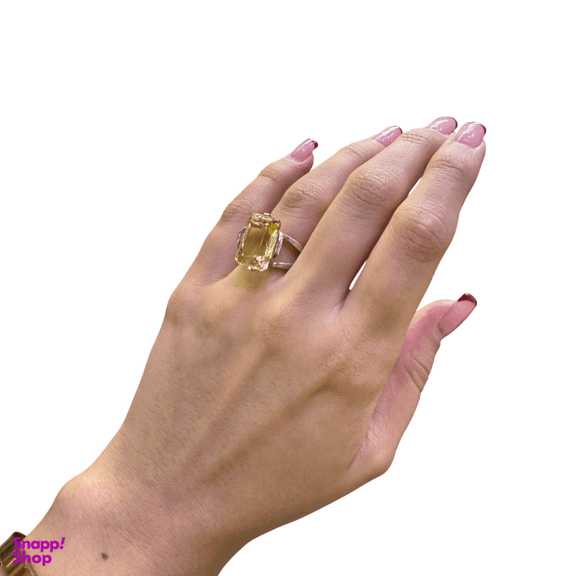 انگشتر نقره 925 عیار زنانه طرح سیترین کد HOSS04