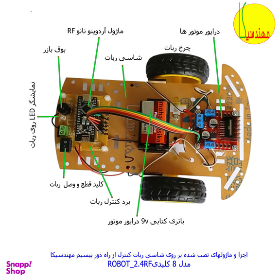 ربات کنترلی مهندسیکا مدل Arduino_2.4RF