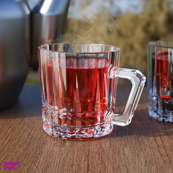 فنجان شیشه و بلور اصفهان مدل گلوریا بسته 6 عددی