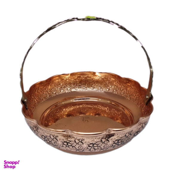 سبد شکلات خوری مسی قلم زنی کد 1140 رنگ کروم