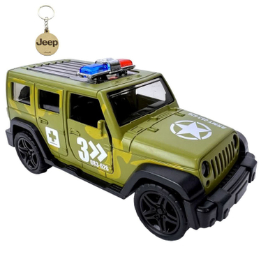 ماکت ماشین ناب سل مدل جیپ پلیس ارتشی فلزی چراغدار موزیکال JEEP POLICE به همراه جاسوییچی