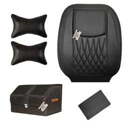 روکش صندلی خودرو سوشیانت مدل نیل مناسب پراید 132 به همراه پشت گردنی و جعبه و دور فرمان