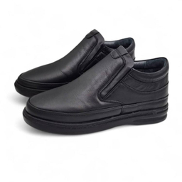 نیم بوت طبی مردانه چرم ریباری مدل Z24 رنگ مشکی