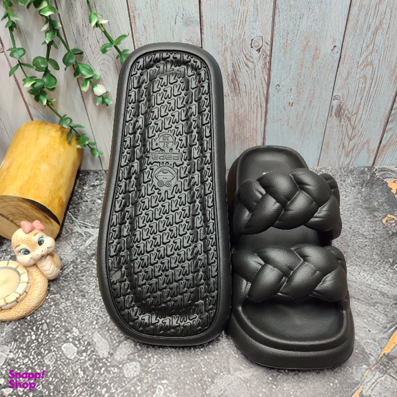 دمپایی زنانه پاپا مدل آهو کد 129610 رنگ مشکی