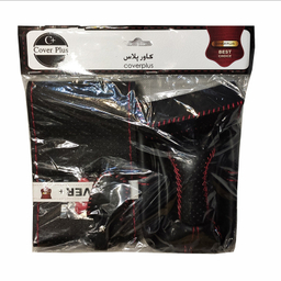 روکش فرمان مدل QUBLR-LUXE به همراه سردنده وگردگیر و روکش ترمز دستی و کاور سوئیچ مناسب برای کوئیک