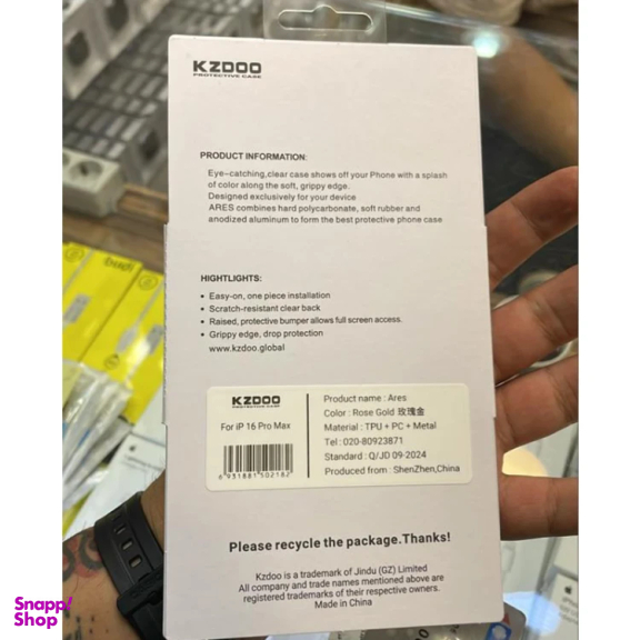 کاور گوشی موبایل کی -زد دو مدل Ares مناسب اپل iPhone 16 Pro Max