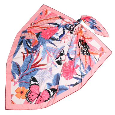 روسری زنانه آنالیا مدل ابریشم پترن پروانه کد 9060