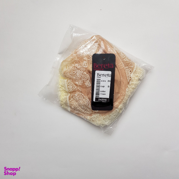 ست شورت و سوتین زنانه برتا مدل توری کد 2420C رنگ کرم