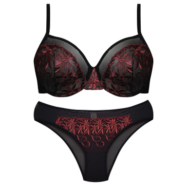 ست شورت و سوتین زنانه برتا مدل فنردار گیپور کد 4695-2020 N