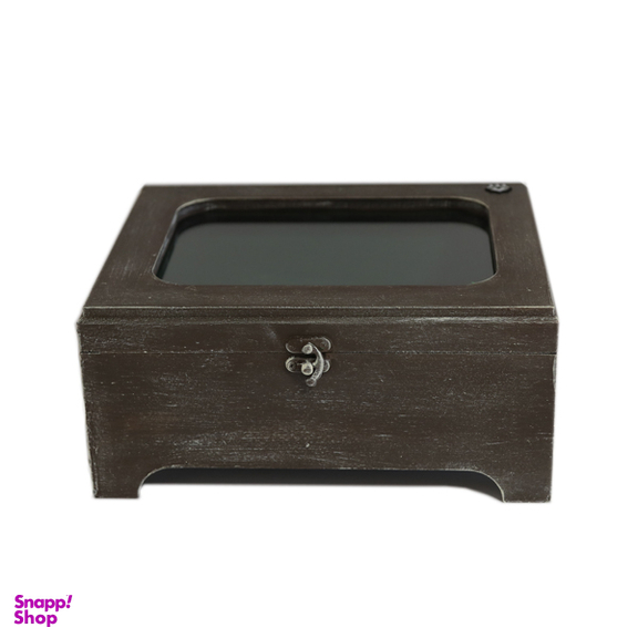 جعبه چوبی محک طرح کهنه کاری کد 962518 رنگ قهوه ای