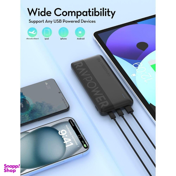 پاوربانک راوپاور مدل RP-PB1228 ظرفیت 10000 میلی آمپر ساعت