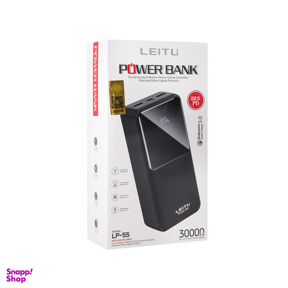 پاور بانک لیتو مدل LP-55 ظرفیت 30000 میلی‌ آمپر ساعت