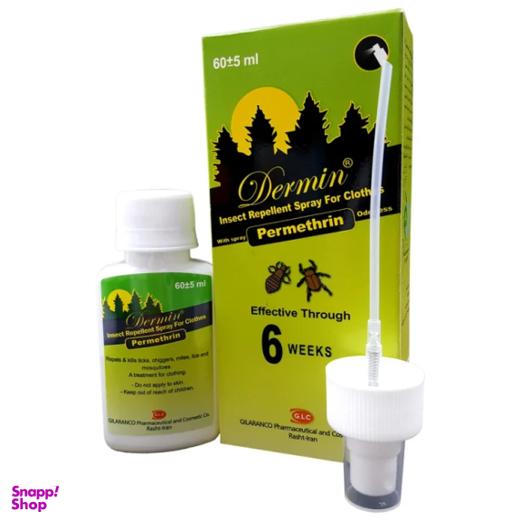 اسپری دور کننده حشرات درمین مدل Permethrin حجم 60 میلی لیتر
