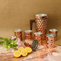 ست پارچ و لیوان مسی 7 پارچه کد ZH392