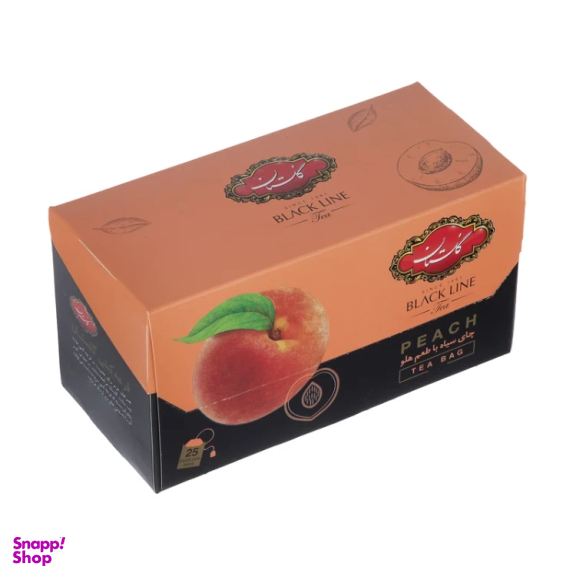 چای سیاه کیسه ای  با طعم هلو گلستان بسته ۲۵ عددی