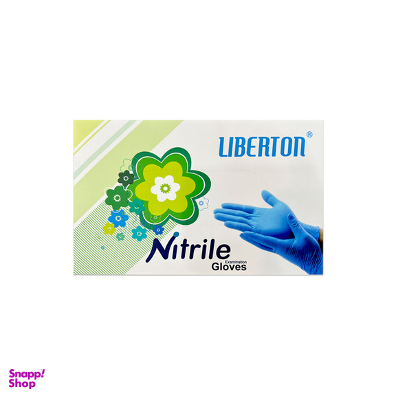 دستکش نیتریل لیبرتون مدل Latex Free سایز L بسته 100 عددی