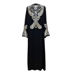 مانتو زنانه مدل عبایی مجلسی کد 301 رنگ مشکی