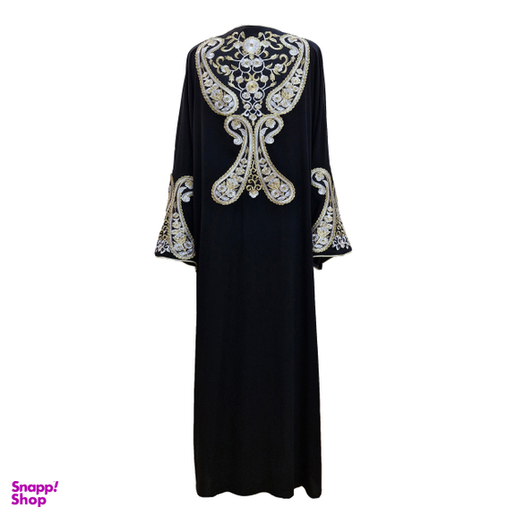 مانتو زنانه مدل عبایی مجلسی کد 301 رنگ مشکی