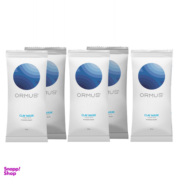 ماسک صورت اورموس مدل کمپلکس خاک رس و آلوئه ورا وزن 30 گرم بسته 5 عددی
