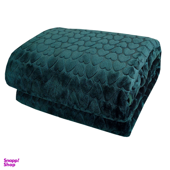 پتو دو نفره نرمینه بافت مدل نگین طرح قلبی سایز 215x235 سانتی متر