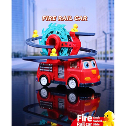 اسباب بازی ناب سل مدل ماشین آتشنشانی متحرک موزیکال به همراه سرسره اردک ها