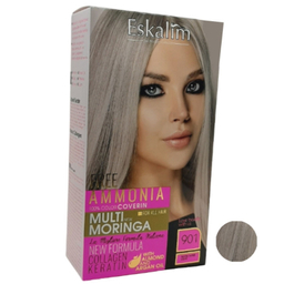 کیت رنگ مو اسکالیم سری collagen keratin شماره 901 حجم 100 میلی لیتر رنگ نقره ای خیلی روشن