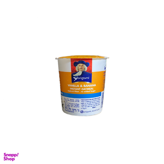 اوتمیل آماده بدون شکر اوریگامی طعم وانیل و موز وزن 55 گرم