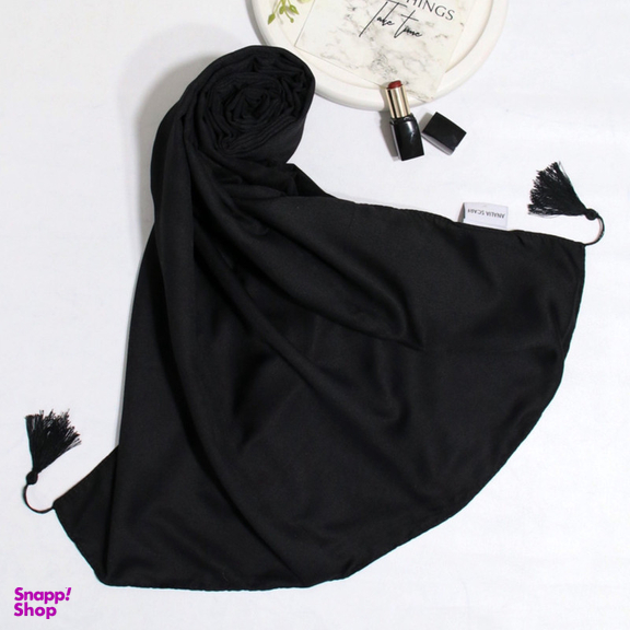 شال زنانه آنالیا مدل نخی ساده منگوله دار کد a-9610