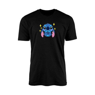 تیشرت آستین کوتاه زنانه کد TZ3 طرح استیچ کارتونی رنگ مشکی