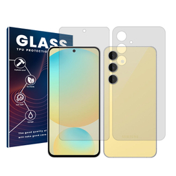 محافظ صفحه نمایش شفاف گلس مدل Resistant مناسب گوشی موبایل سامسونگ Galaxy S24 FE به همراه محافظ پشت گوشی