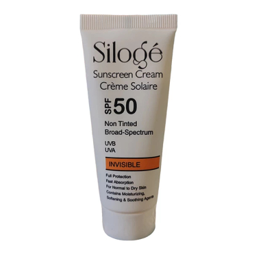 کرم ضد آفتاب سیلوژه SPF 50 مدل NON TINTED 50+ INVISIBLE ‌بدون رنگ مناسب پوست‌ های نرمال تا خشک حجم 40 میلی‌ لیتر