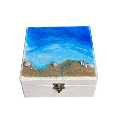 جعبه رزینی پیک آرت طرح دریا