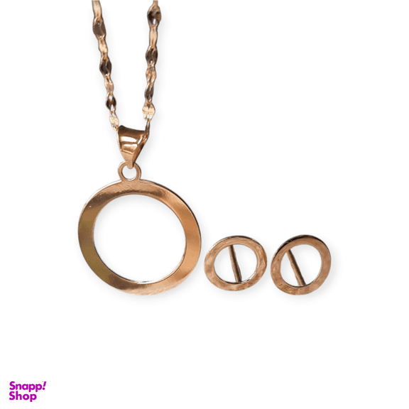 نیم ست طلا ۱۸ عیار زنانه طرح دایره کد 65286