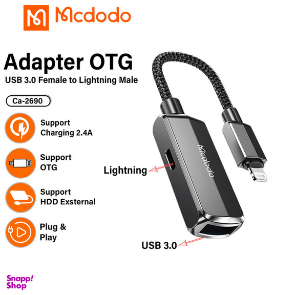 مبدل لایتنینگ به USB OTG لایتنینگ مک دودو مدل CA-2690