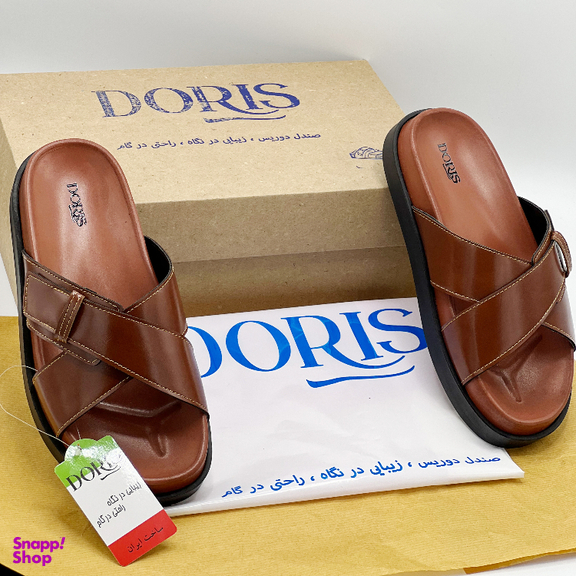 صندل مردانه دوریس مدل پدرام طبی کد 03 رنگ عسلی