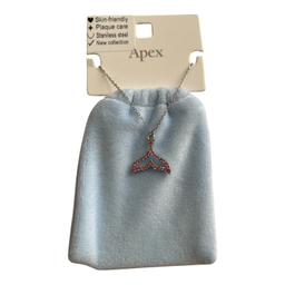 گردنبند زنانه مدل دم وال همراه با کیف نگهدارنده