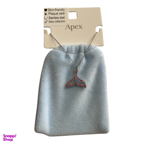 گردنبند زنانه مدل دم وال همراه با کیف نگهدارنده