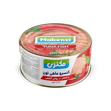 کنسرو ماهی تون با فلفل در روغن مکنزی وزن 180 گرم