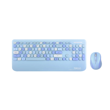 ماوس و کیبورد بی سیم هترون مدل KB HKCW 350 BLUE