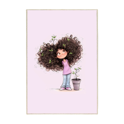 فرش ماشینی چاپی اتاق کودک اورکوم طرح دختر بهاری کد kids.9001