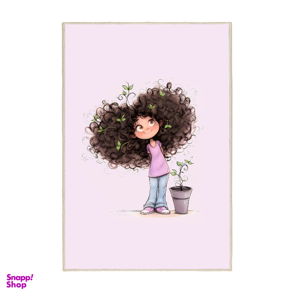 فرش ماشینی چاپی اتاق کودک اورکوم طرح دختر بهاری کد kids.9001