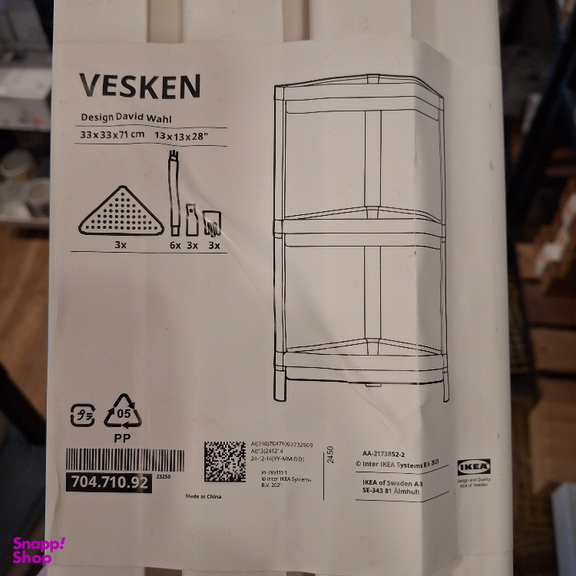 قفسه گوشه حمام ایکیا مدل وسکن کد 704.710.92